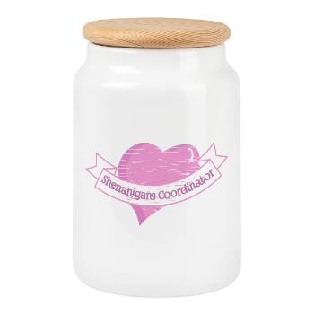 Pranks Coordinator St. Patrick's Day - Cookie Jar with Wooden Lid - white - Front