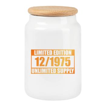 50th Anniversary Limited Edition - ꝏ Supply 12/1975 - Cookie Jar with Wooden Lid - white - Front