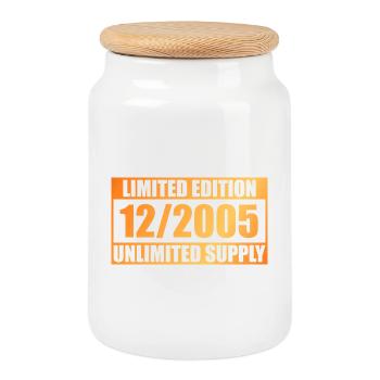 20th Anniversary Limited Edition - ꝏ Supply 12/2005 - Cookie Jar with Wooden Lid - white - Front