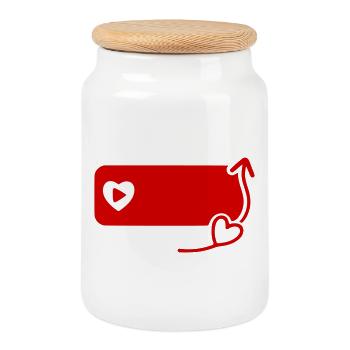 Charmant inspiré de YouTube S’abonner Icône plate - Boîte à biscuits avec couvercle en bois - blanc - Devant
