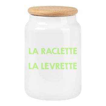 Raclette ist gut ist besser - Keksdose mit Holzdeckel - Weiß - Vorne