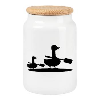 Kinder Familie Stand-Up-Paddeln SUP Goose - Keksdose mit Holzdeckel - Weiß - Vorne