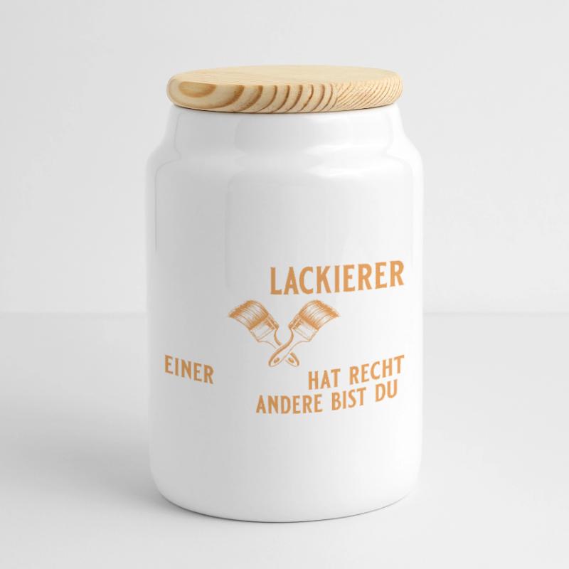 Lacquerer is right- master painter Cookie Jar with Wooden Lid