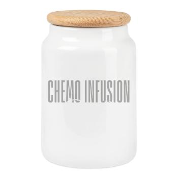 Équipe de perfusion de chimio – Équipe de soins oncologiques de soutien - Boîte à biscuits avec couvercle en bois - blanc - Devant