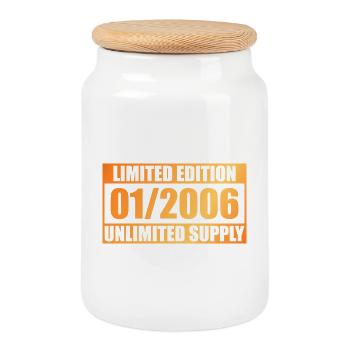 20th Anniversary Limited Edition - ꝏ Supply 01/2006 - Cookie Jar with Wooden Lid - white - Front