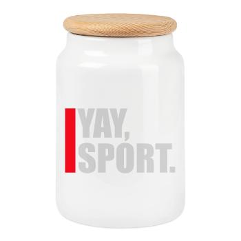 Youpi Go Sports Sarcastique Humour Anti Sports - Boîte à biscuits avec couvercle en bois - blanc - Devant