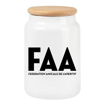 FAA, französische Aperitif-Föderation - Keksdose mit Holzdeckel - Weiß - Vorne
