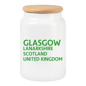 Glasgow – Scotland Textdesign - Boîte à biscuits avec couvercle en bois - blanc - Devant