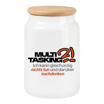Multitasking mit Stil - Keksdose mit Holzdeckel - Weiß - Vorne