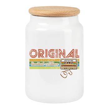 Édition Originale Limitée 1986 - Cassette - Boîte à biscuits avec couvercle en bois - blanc - Devant
