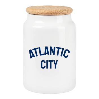 Atlantic City - Est. 1854 - New Jersey - USA - Keksdose mit Holzdeckel - Weiß - Vorne
