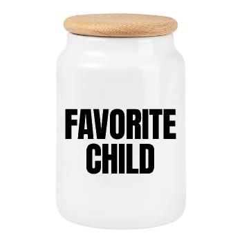 Enfant préféré - Boîte à biscuits avec couvercle en bois - blanc - Devant