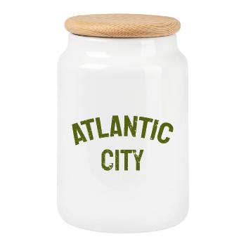 Atlantic City - Est. 1854 - New Jersey - USA - Keksdose mit Holzdeckel - Weiß - Vorne