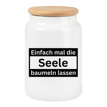 Einfach_mal_die_Seele_baumeln - Keksdose mit Holzdeckel - Weiß - Vorne