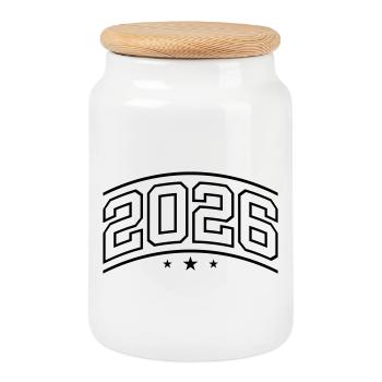 2026 Element - Keksdose mit Holzdeckel - Weiß - Vorne