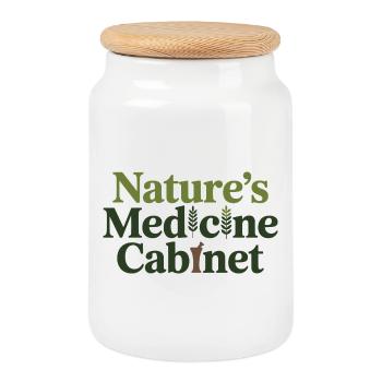 Herboriste Natures Medicine Cabinet Professionnel - Boîte à biscuits avec couvercle en bois - blanc - Devant