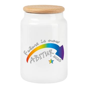 Future Now Abitur 2026 - Cookie Jar with Wooden Lid - white - Front