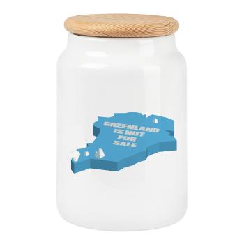 Le Groenland n’est pas à vendre (édition 3D) - Boîte à biscuits avec couvercle en bois - blanc - Devant