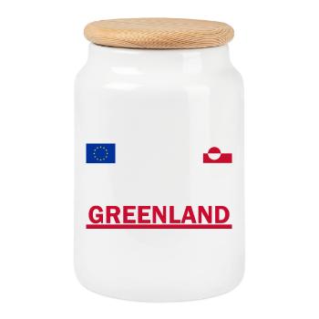 Ich stehe zu Grönland - Keksdose mit Holzdeckel - Weiß - Vorne