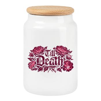 Till Death Florale Gothic | Valentine's Day - Cookie Jar with Wooden Lid - white - Front