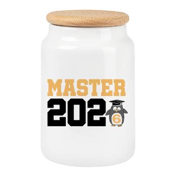 Master 2026 Diplôme - Boîte à biscuits avec couvercle en bois - blanc - Devant
