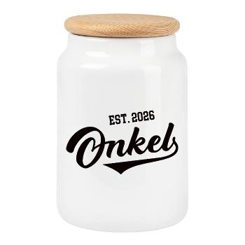 Oncle Oncle Préféré de l’Anniversaire du Parrain 2026 - Boîte à biscuits avec couvercle en bois - blanc - Devant