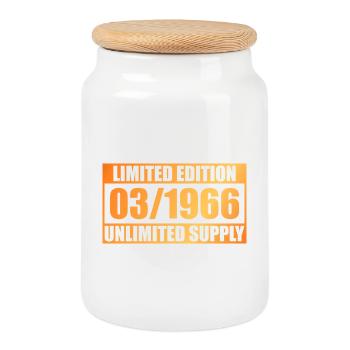 60th Anniversary Limited Edition - ꝏ Supply 03/1966 - Cookie Jar with Wooden Lid - white - Front