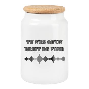  TU N'ES QU'UN BRUIT DE FOND - Boîte à biscuits avec couvercle en bois - blanc - Devant