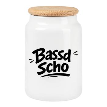 Bast_scho - Keksdose mit Holzdeckel - Weiß - Vorne
