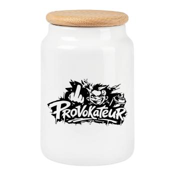 Provokateur - Keksdose mit Holzdeckel - Weiß - Vorne