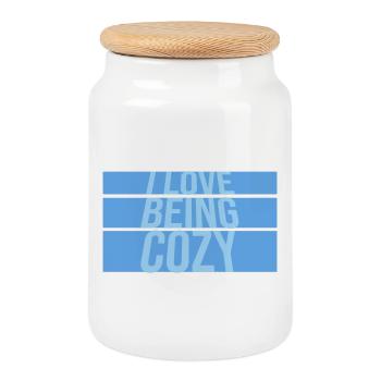 I Love Being Cozy Gemütlichkeit Zuhause Entspannt - Cookie Jar with Wooden Lid - white - Front