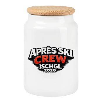 Apres Ski Crew Ischgl 2026 Outfit - Keksdose mit Holzdeckel - Weiß - Vorne