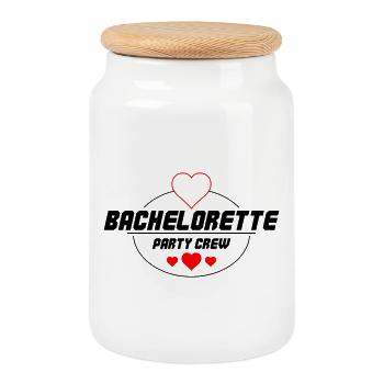 Bachelorette Party Crew - Cookie Jar with Wooden Lid - white - Front