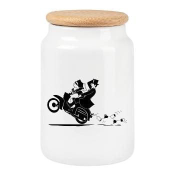 SERBSKI KVASS - DELNJOSERBSCE - Boîte à biscuits avec couvercle en bois - blanc - Devant