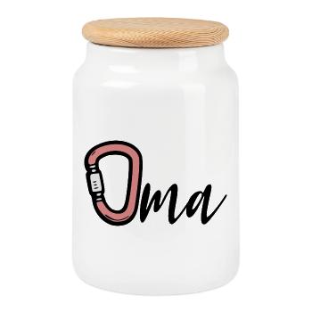 Randonnée Camping Oma - Boîte à biscuits avec couvercle en bois - blanc - Devant