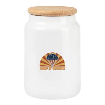 Keep It Upright Parachute Sunburst - Cookie Jar with Wooden Lid - white - Front