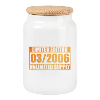 20th Anniversary Limited Edition - ꝏ Supply 03/2006 - Cookie Jar with Wooden Lid - white - Front