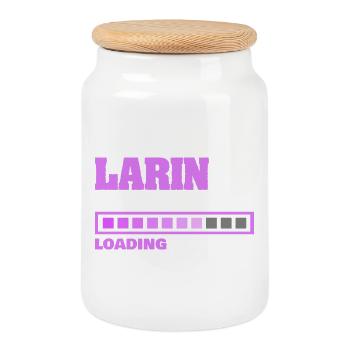 Birth Larin - Cookie Jar with Wooden Lid - white - Front