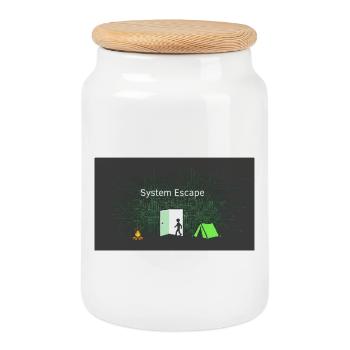 System Escape - Cookie Jar with Wooden Lid - white - Front