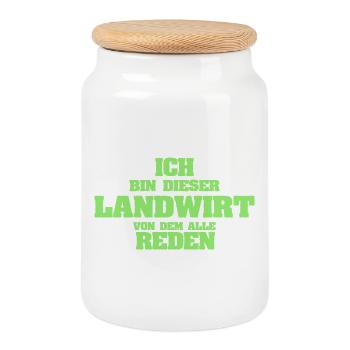 Landwirt - Keksdose mit Holzdeckel - Weiß - Vorne