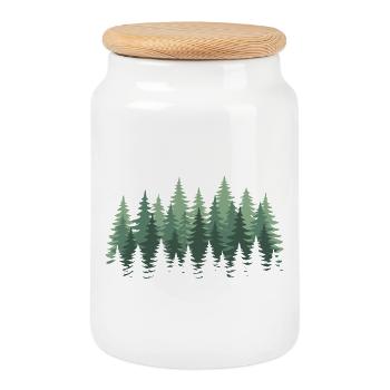 Forest Nature Trees Wilderness Nature Lovers - Cookie Jar with Wooden Lid - white - Front