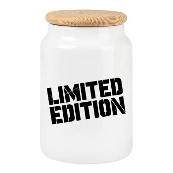 limited_edition - Cookie Jar with Wooden Lid - white - Front