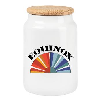 Équinoxe Joyeuses Pâques Printemps Ostara - Boîte à biscuits avec couvercle en bois - blanc - Devant