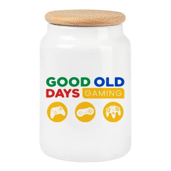 Le design des joueurs dans le style vintage du jeu depuis de nombreuses années - Boîte à biscuits avec couvercle en bois - blanc - Devant