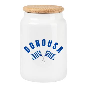Emblème des drapeaux croisés de Donousha - Boîte à biscuits avec couvercle en bois - blanc - Devant