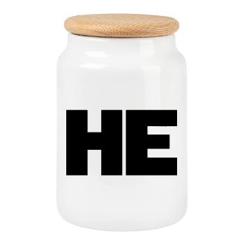 NE – НЕ / NO – Le non universel - Boîte à biscuits avec couvercle en bois - blanc - Devant
