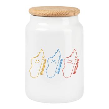 Geography Geographer Funny Gladagascar Sadagascar - Cookie Jar with Wooden Lid - white - Front