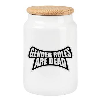 Les rôles de genre sont morts déclaration liberté - Boîte à biscuits avec couvercle en bois - blanc - Devant
