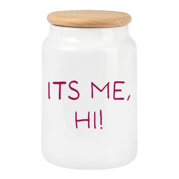 Its me, hi! - Keksdose mit Holzdeckel - Weiß - Vorne