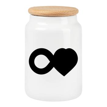 T-shirt Infini Amour - Infinity Love Heart - Boîte à biscuits avec couvercle en bois - blanc - Devant